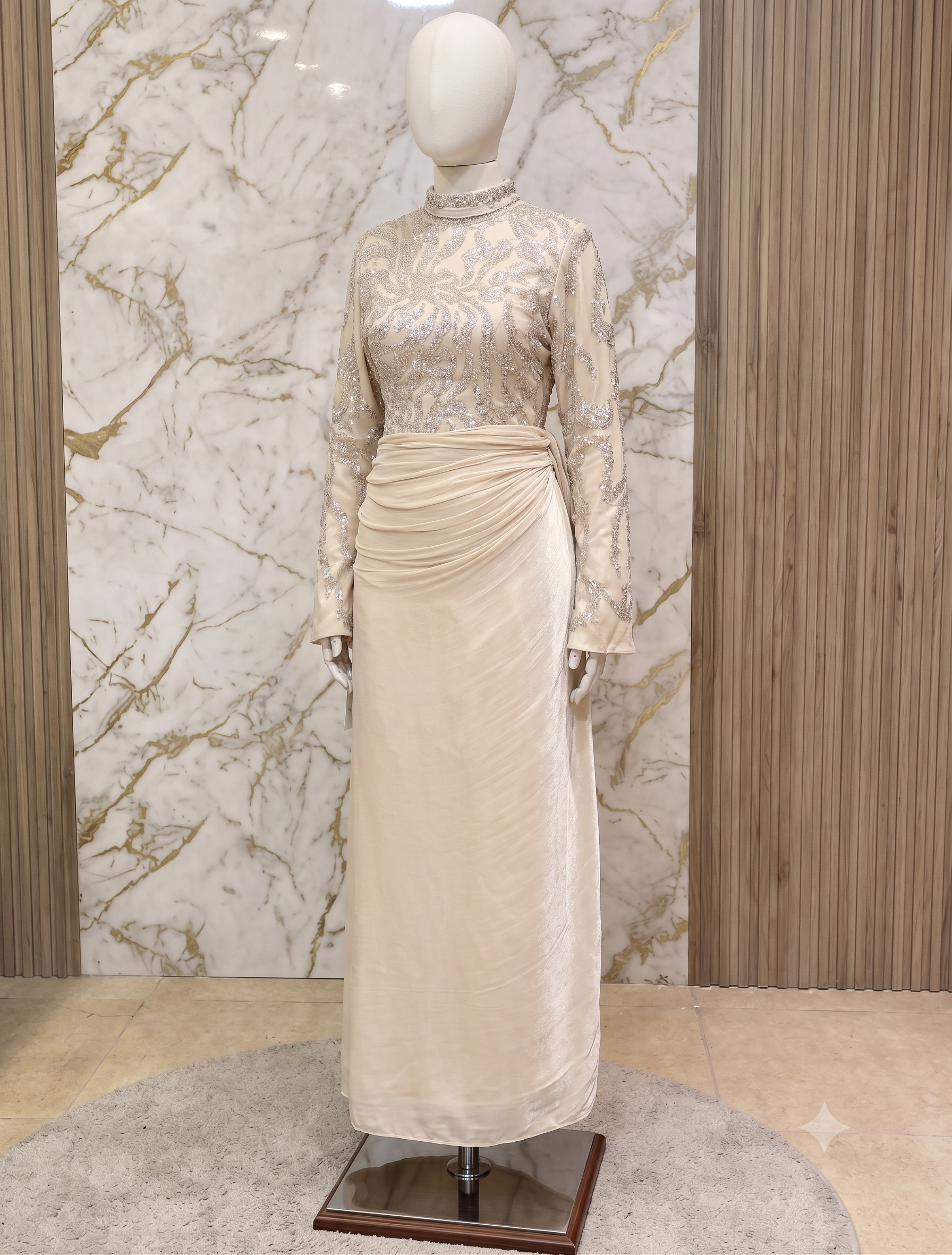 Beige Handmade / Crinckle Dress