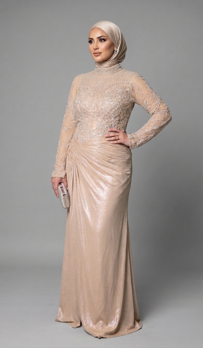Champagne Glow Handmade Dress