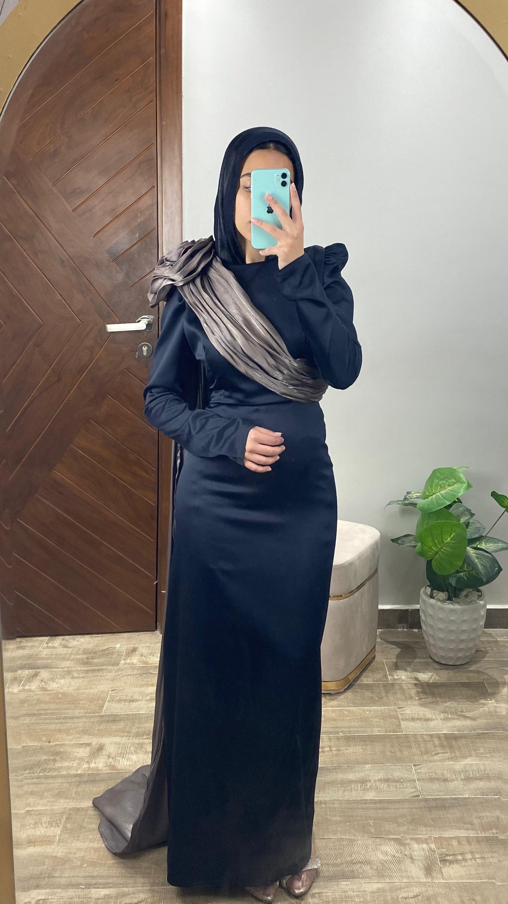Metallic Shoulder-Sash Evening Dress